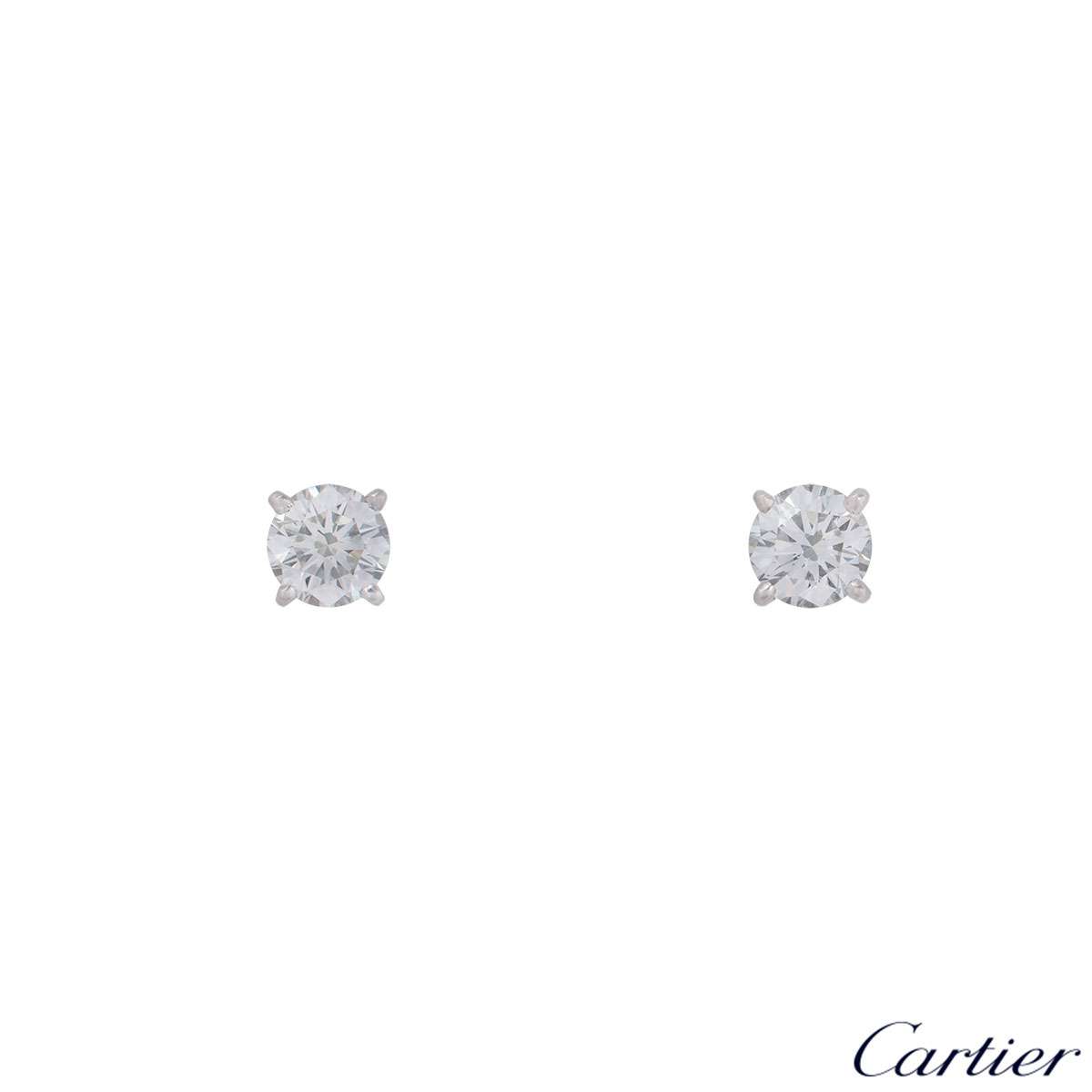 cartier platinum diamond earrings